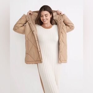 Madewell Holland Quilted Puffer Parka in Toasted Sesame.  Size 4X